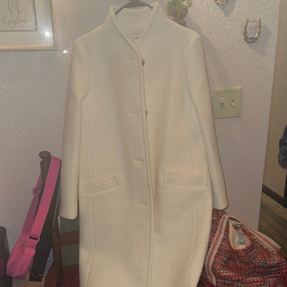 JCREW white/cream coat. NWT. - Picture 1 of 7